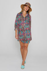 LAURENLY – Tunique Liberty Manches 3/4 Coupe évasée – Femme – Elm Housse 102A